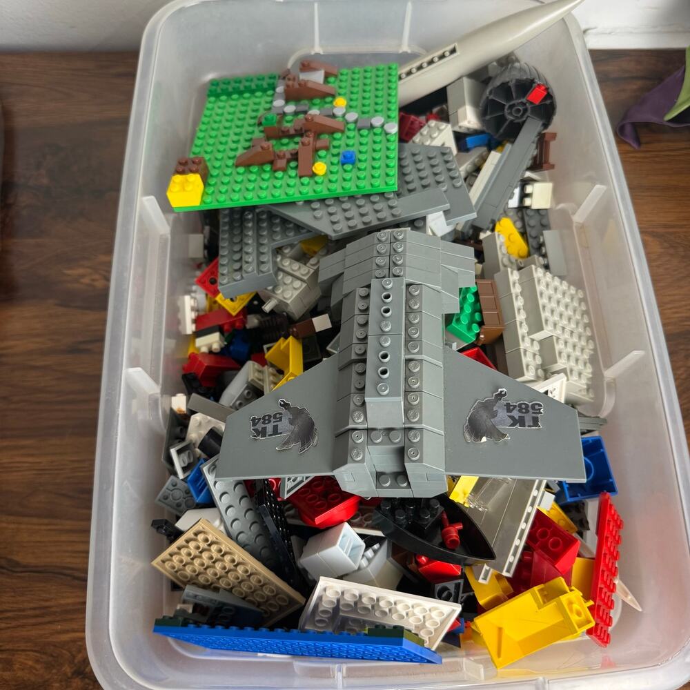 LEGO Bulk Lot 6 Lbs Mixed Bricks Plates Pieces Jet Plane Parts Genuine